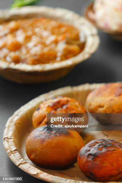 litti chokha - bihar stock pictures, royalty-free photos & images