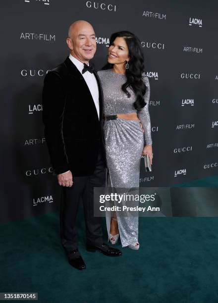 Jeff Bezos and Lauren Sanchez attend the 10th Annual LACMA ART+FILM GALA honoring Amy Sherald, Kehinde Wiley, and Steven Spielberg presented by Gucci...