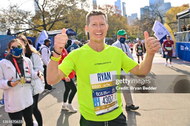 Ryan Briscoe is seen during the 2021 TCS New York City Marathon on November 07, 2021 in New York City.