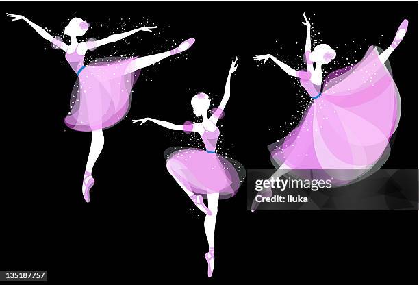 ballet dancers silhouettes - ballet dancer stock illustrations