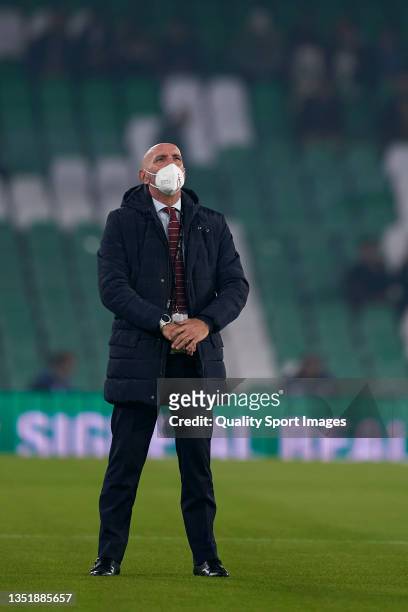 Ramon Rodriguez Verdejo “Monchi”, Sporting Director of Sevilla FC looks on prior to the La Liga Santander match between Real Betis and Sevilla FC at...