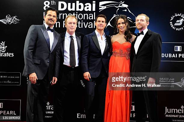 Actor Anil Kapoor, director Brad Bird and actors Tom Cruise, Paula Patton and Simon Pegg attend the "Mission: Impossible - Ghost Protocol" Premiere...