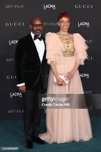 Kevin Pemberton and Amy Sherald attend the 2021 LACMA Art + Film Gala presented by Gucci at Los Angeles County Museum of Art on November 06, 2021 in...