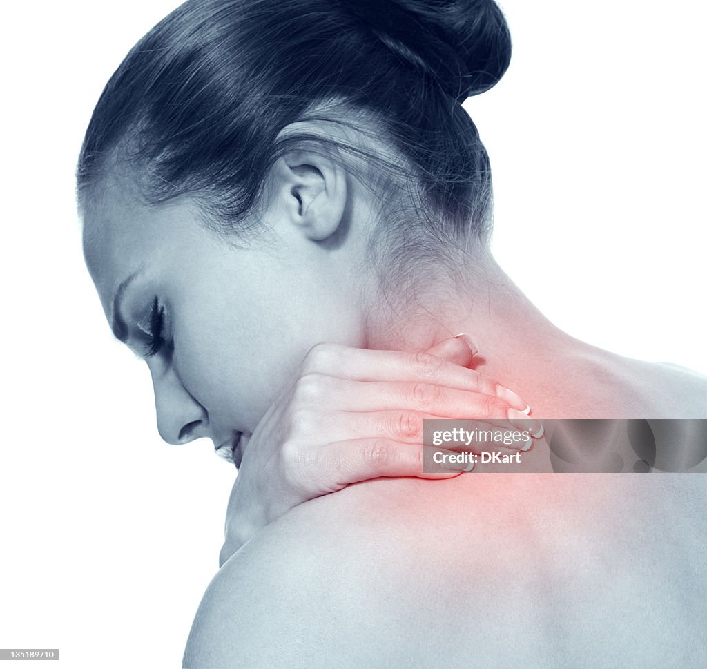Acute pain in a neck at the young women