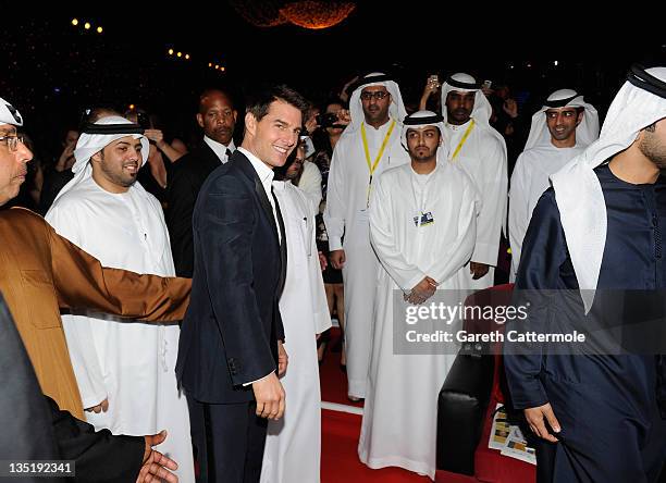 Actor Tom Cruise attends the "Mission: Impossible - Ghost Protocol" Premiere during day one of the 8th Annual Dubai International Film Festival held...