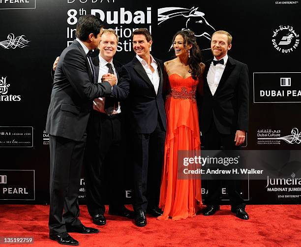 Actor Anil Kapoor, director Brad Bird and actors Tom Cruise, Paula Patton and Simon Pegg attend the "Mission: Impossible - Ghost Protocol" Premiere...