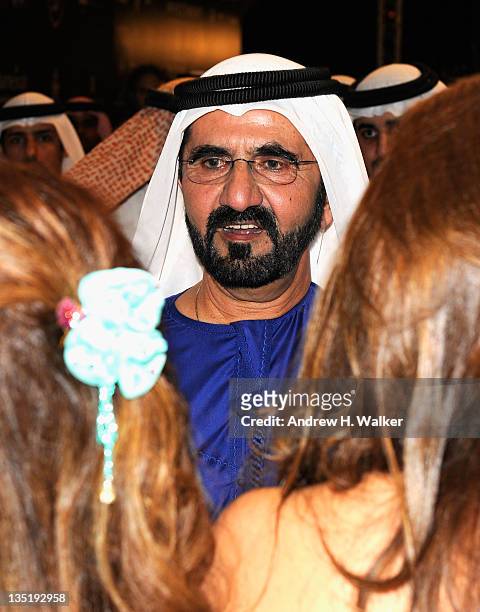 His Highness Sheikh Mohammed Bin Rashid Al Maktoum attends the "Mission: Impossible - Ghost Protocol" Premiere during day one of the 8th Annual Dubai...