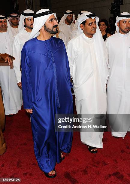 His Highness Sheikh Mohammed Bin Rashid Al Maktoum and DIFF Chairman Abdulhamid Juma attend the "Mission: Impossible - Ghost Protocol" Premiere...