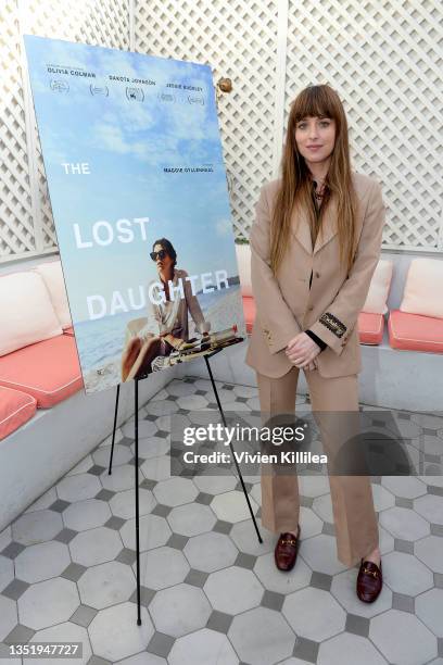 Dakota Johnson attends Netflix's The Lost Daughter Women's Luncheon and Screening at San Vicente Bungalows on November 07, 2021 in West Hollywood,...