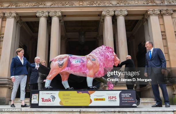 Cr. Christine Forster, NSW Governor General Margaret Beazley, artist David Griggs and Hon.Tony Abbott unveiling an art installation titled "Civilian...