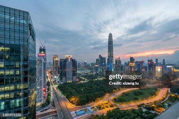 futian district shenzhen - ifc stock pictures, royalty-free photos & images