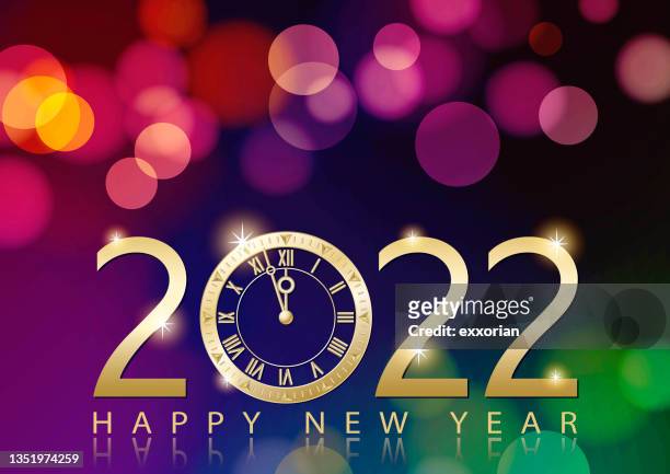 2022 new year’s eve countdown - new years eve clock stock illustrations