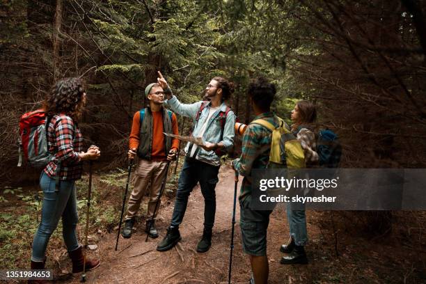 i think we should go that way! - hiking map stock pictures, royalty-free photos & images