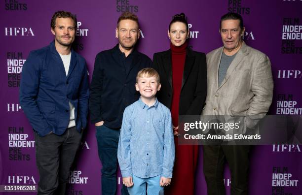 Jamie Dornan, Kenneth Branagh, Jude Hill, Caitriona Balfe and Ciarán Hinds attend the Film Independent screening of "Belfast" at Harmony Gold on...