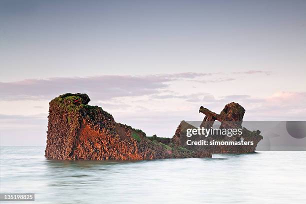ship wreck - barnacles ship stock pictures, royalty-free photos & images