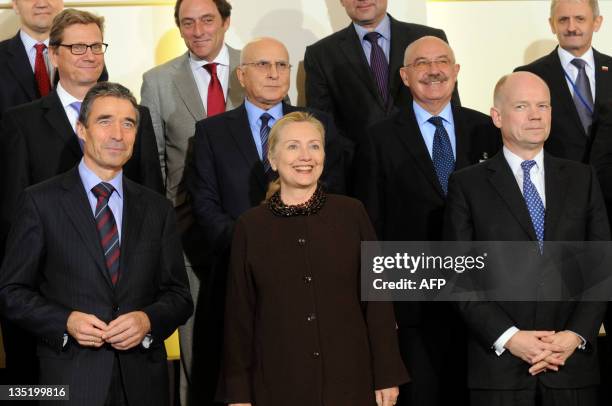 Secretary General Anders Fogh Rasmussen , US Secretary of State Hillary Clinton , Britain's Foreign Affairs Minister William Hague , Germany's...