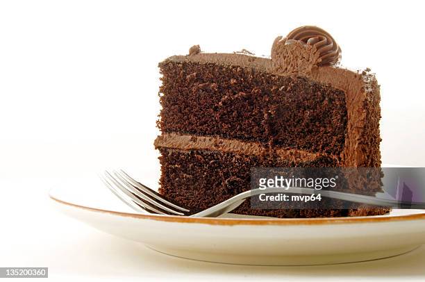 chocolate cake - slice cake stock pictures, royalty-free photos & images