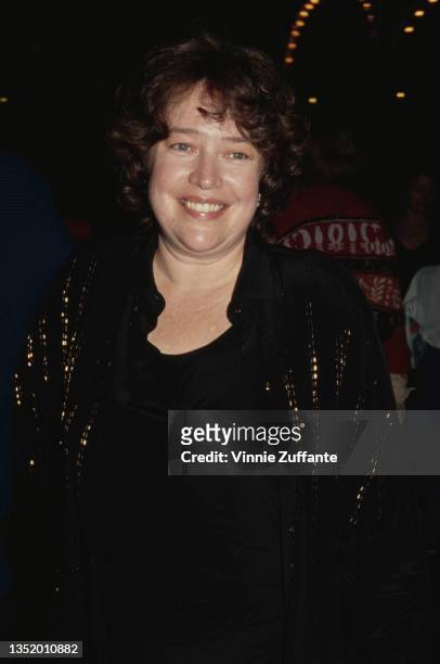 American actress Kathy Bates attends a special performance of the Big Apple Circus, held at Damrosch Park in New York City, New York, 25th October...