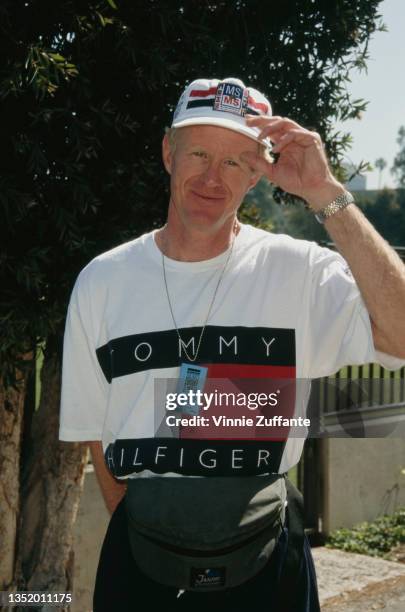 American actor Ed Begley Jr, wearing an 'Multiple Sports for Multiple Sclerosis' baseball cap and a 'Tommy Hilfiger' t-shirt attends the 4th Annual...