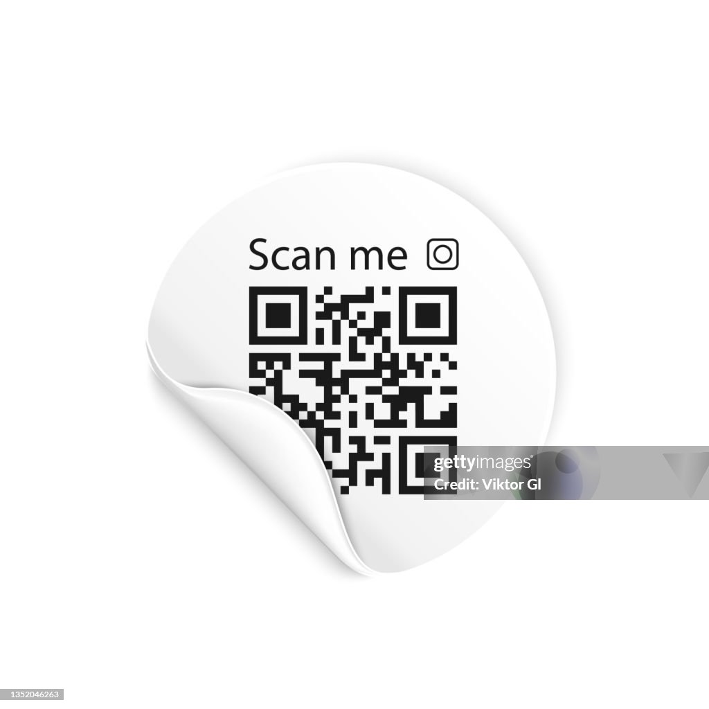 Line Scan Me Scan Me Sign 3d Sticker Round Symbol Or Emblem Vector Illustration Qr ...
