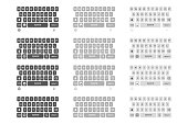 Set of Keyboards. Vector illustration in flat design