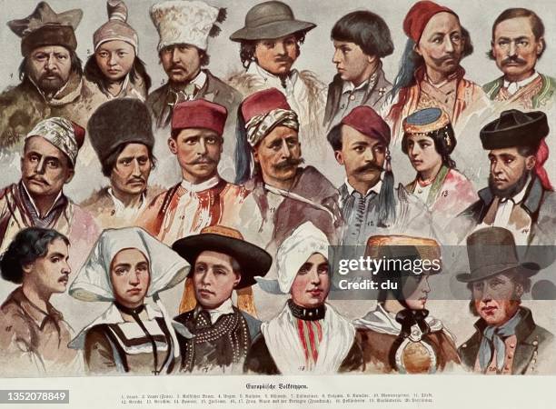 european ethnic groups - historic diversity stock illustrations