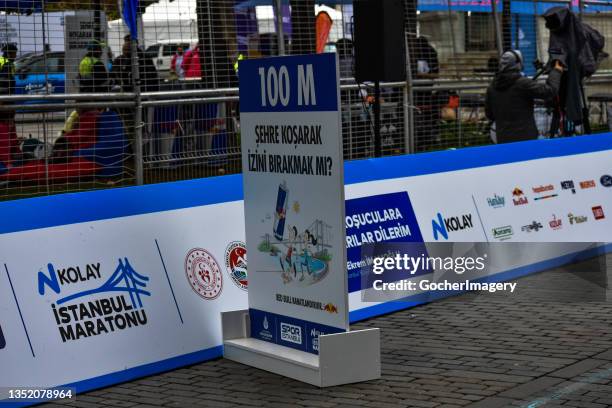 General view of atmosphere during the N Kolay 43rd Istanbul Marathon in Istanbul, Turkey, on Sunday, November 7, 2021.