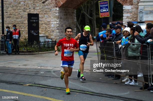 Participants during the N Kolay 43rd Istanbul Marathon in Istanbul, Turkey, on Sunday, November 7, 2021.