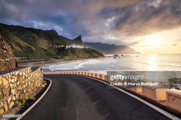 coastal road in tenerife, spain - coastal road stock pictures, royalty-free photos & images