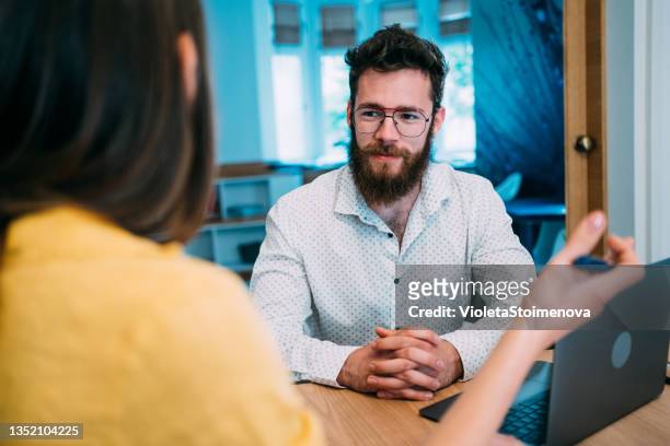 business partners in meeting. - job interview male stock pictures, royalty-free photos & images