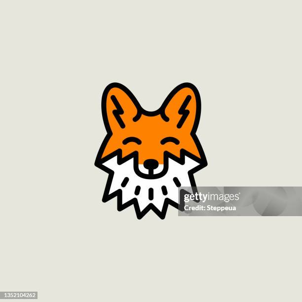 ilustraciones, imágenes clip art, dibujos animados e iconos de stock de icono de fox - zorro