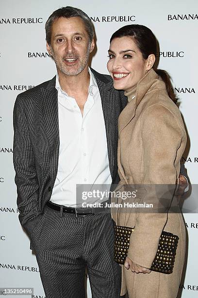 Antoine de Caunes and Daphne Roulier attend the Banana Republic Champs-Elysees flagship opening on December 7, 2011 in Paris, France.