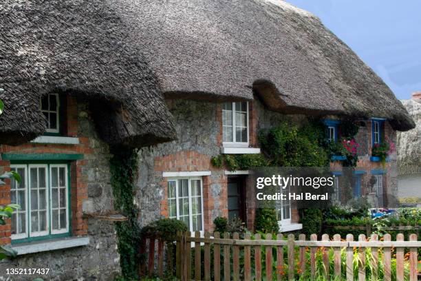 thatched roof cottage - adare ireland stock pictures, royalty-free photos & images
