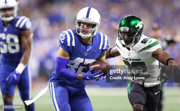 Andrew Sendejo of the Indianapolis Colts against the New York Jets at Lucas Oil Stadium on November 04, 2021 in Indianapolis, Indiana.