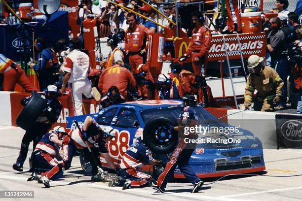 Dale Jarrett pits during a NASCAR Cup Series race circa 1990's.