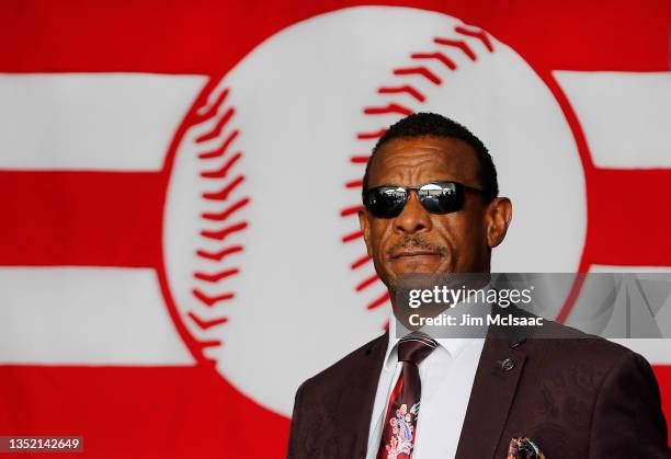 Hall of Famer Rickey Henderson attends the Baseball Hall of Fame induction ceremony at Clark Sports Center on September 08, 2021 in Cooperstown, New...