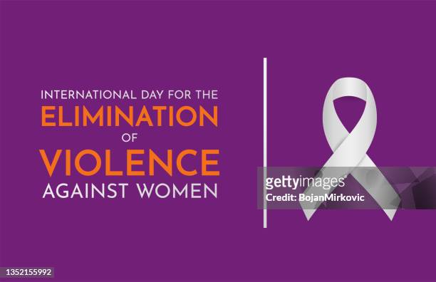 internationaler tag zur beseitigung von gewalt gegen frauen karte. vektor - international women day stock-grafiken, -clipart, -cartoons und -symbole