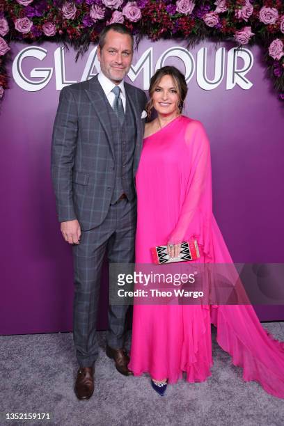 Peter Hermann and Mariska Hargitay attend the 2021 Glamour Women of the Year Awards at the Rainbow Room at Rockefeller Center on November 08, 2021 in...