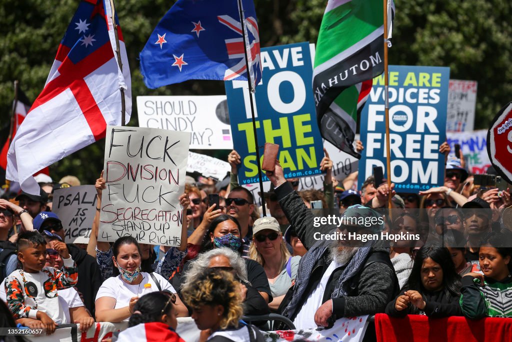 Anti-Lockdown Protesters Gather In Wellington