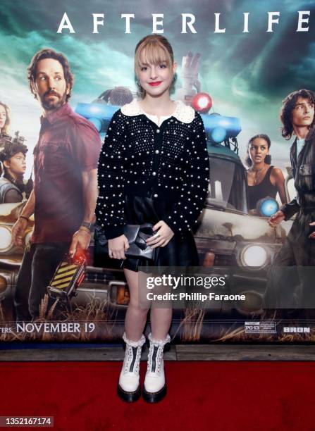 Mckenna Grace attends the Los Angeles special screening of "Ghostbusters: Afterlife" hosted by actress Mckenna Grace at iPic Theaters on November 08,...