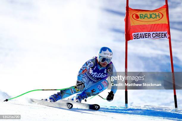 Julia Mancuso competes in the women's Super-G on the Birds of Prey at the Audi FIS World Cup on December 7, 2011 in Beaver Creek, Colorado.