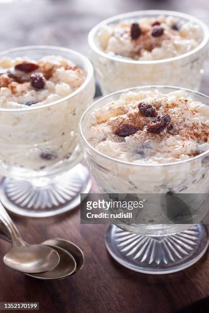 rice pudding - rice pudding stock pictures, royalty-free photos & images
