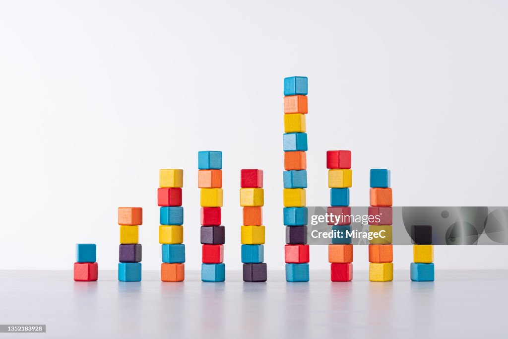 Wood Blocks Stack Bar Graph High-Res Stock Photo - Getty Images
