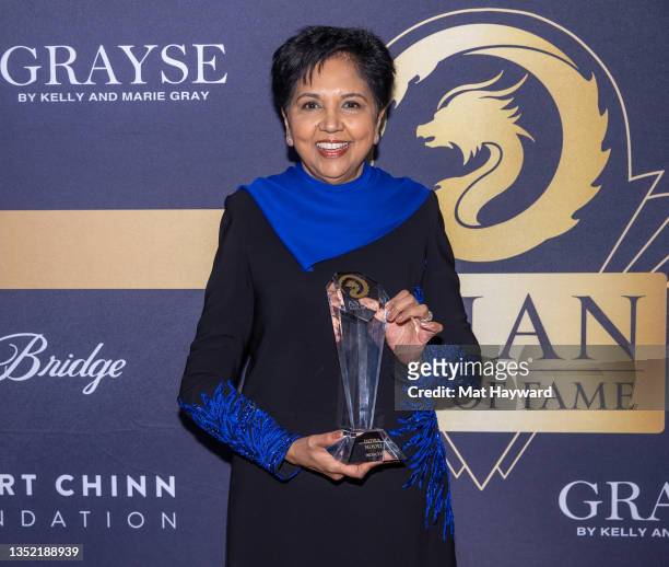 Member of the board of directors for Amazon and former CEO of PepsiCo Indra Nooyi is inducted into the Asian Hall of Fame at Ben Bridge Jeweler on...