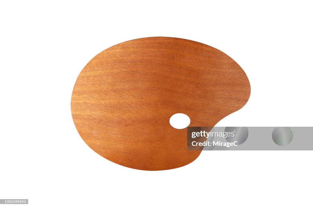 Clean Oil Painting Palette Isolated on White