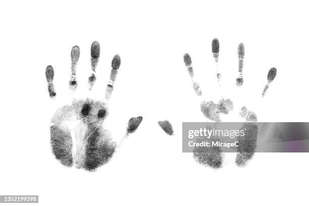 human handprint isolated on white - hand print stock pictures, royalty-free photos & images