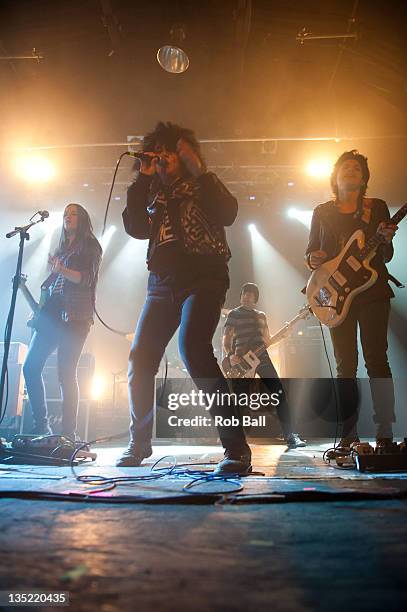 Ana Rezende, Carolina Parra, Lovefoxxx and Luiza da Silva e Sa of CSS performs at Heaven on December 7, 2011 in London, England.