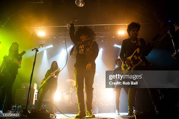 Ana Rezende, Carolina Parra, Lovefoxxx and Luiza da Silva e Sa of CSS performs at Heaven on December 7, 2011 in London, England.