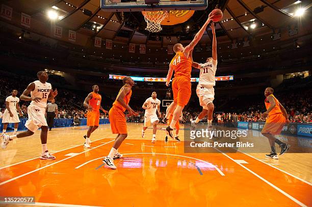 Season Tip-Off: Oklahoma State Philip Jurick in action, defense vs Virginia Tech Erick Green during consolation game at Madison Square Garden. New...