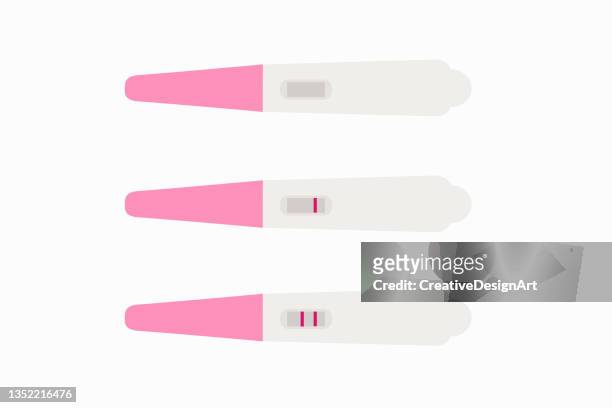 ilustraciones, imágenes clip art, dibujos animados e iconos de stock de prueba de embarazo u ovulación positiva y negativa establecida sobre fondo blanco - pelvic exam
